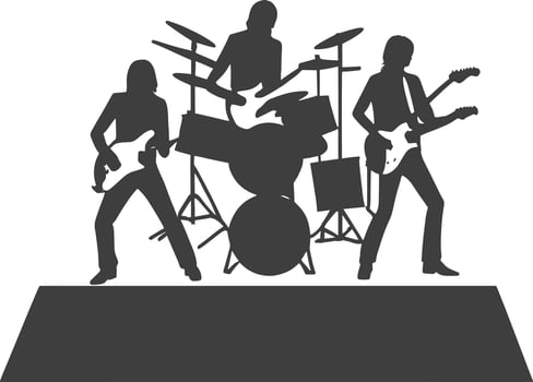 Set of silhouettes of musicians on a white background. illustration vector