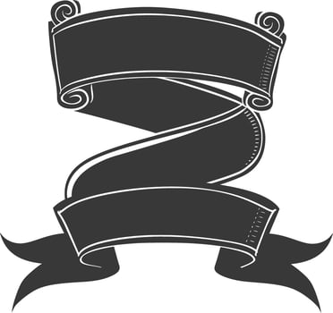 Silhouette Ribbon banner black color only vector