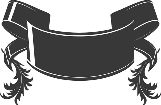 Silhouette Ribbon banner black color only vector
