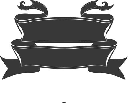 Silhouette Ribbon banner black color only vector
