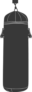 Silhouette punching bag black color only full vector