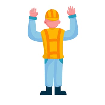 Construction worker character illustration sets vector