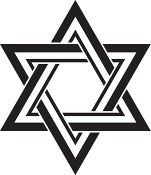 black monochrome jewish national ornament. Star of David. Semitic folk pattern. Israeli ethnic sign vector