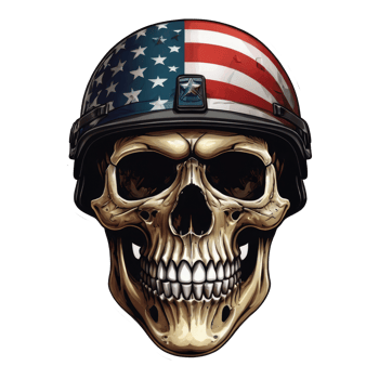 scary skull with the American flag png