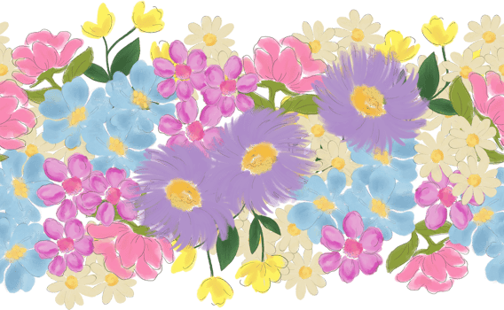 Seamless pattern little flower tiny blossom isolated element png