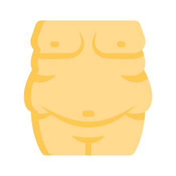 Obesity flat showing fatty male figure, ready to use icon vector