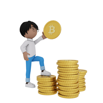 A man is holding a gold coin with the letter B on it png