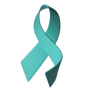 3d Ovarian Cancer Awareness Month Teal Color Ribbon Ovarian Cancer, Polycystic Ovary Syndrome, Post Traumatic Stress Disorder, Obsessive Compulsive Disorder for poster png