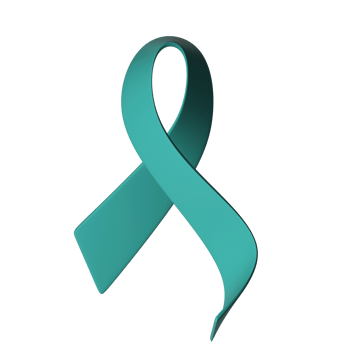 3d Ovarian Cancer Awareness Month Teal Color Ribbon Ovarian Cancer, Polycystic Ovary Syndrome, Post Traumatic Stress Disorder, Obsessive Compulsive Disorder for poster png