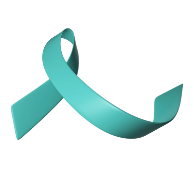 3d Ovarian Cancer Awareness Month Teal Color Ribbon Ovarian Cancer, Polycystic Ovary Syndrome, Post Traumatic Stress Disorder, Obsessive Compulsive Disorder for poster png