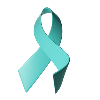 3d Ovarian Cancer Awareness Month Teal Color Ribbon Ovarian Cancer, Polycystic Ovary Syndrome, Post Traumatic Stress Disorder, Obsessive Compulsive Disorder for poster png
