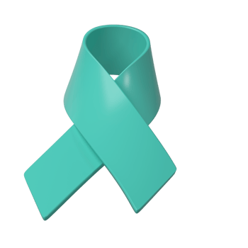 3d Ovarian Cancer Awareness Month Teal Color Ribbon Ovarian Cancer, Polycystic Ovary Syndrome, Post Traumatic Stress Disorder, Obsessive Compulsive Disorder for poster png