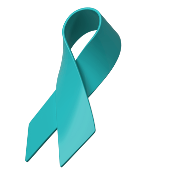3d Ovarian Cancer Awareness Month Teal Color Ribbon Ovarian Cancer, Polycystic Ovary Syndrome, Post Traumatic Stress Disorder, Obsessive Compulsive Disorder for poster png