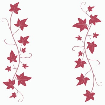 Floral ivy drawing decorative ornament flat design. vector