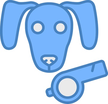Dog Line Filled Blue Icon vector