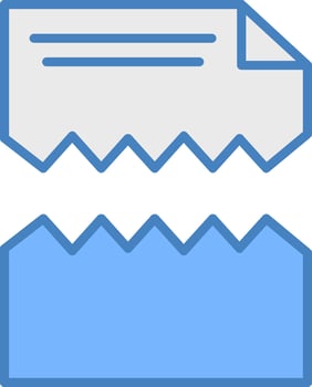 Ripped Line Filled Blue Icon vector