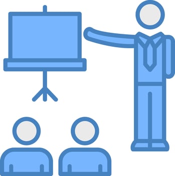 Seminar Line Filled Blue Icon vector