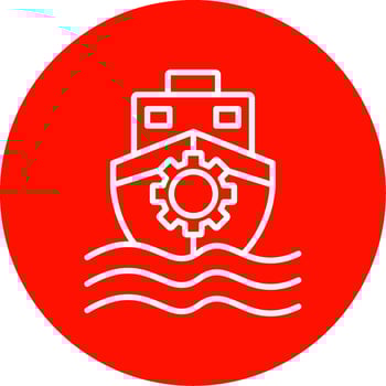 Boat Multi Color Circle Icon vector