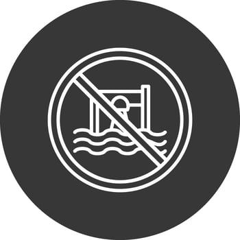 Prohibited Sign Line Inverted Icon Design vector