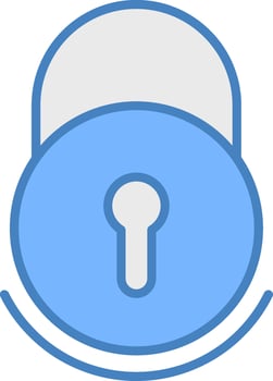 Lock Line Filled Blue Icon vector