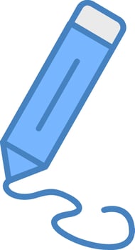 Pencil Line Filled Blue Icon vector