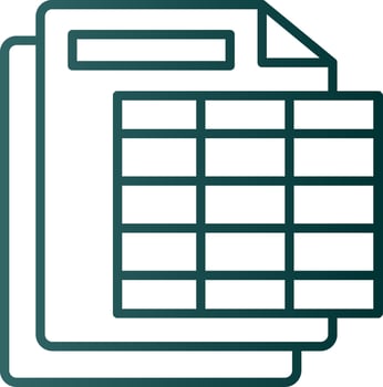 Spreadsheet Line Gradient Icon vector
