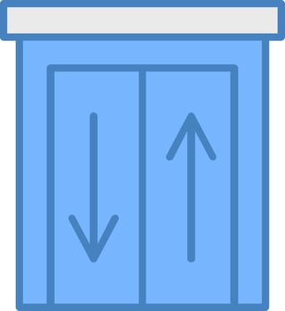 Elevator Line Filled Blue Icon vector