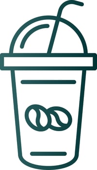 Coffee Shake Line Gradient Icon vector