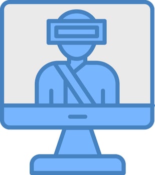 Battle Royale Line Filled Blue Icon vector