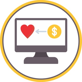 OnFlat Circle Donation Flat Circle Icon vector