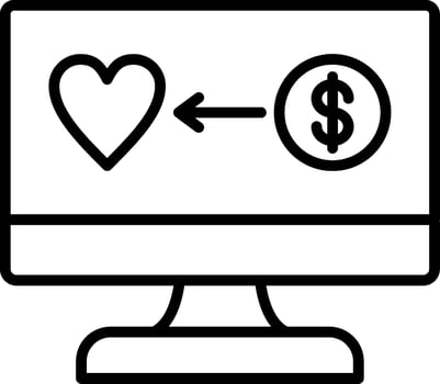 OnLine Gradient Donation Line Gradient Icon vector