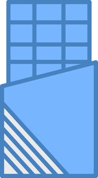 Chocolate Bar Line Filled Blue Icon vector