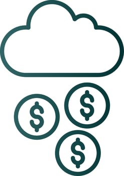 Raining Line Gradient Icon vector