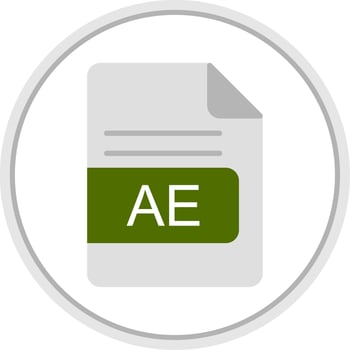 AE File Format Flat Circle Icon vector