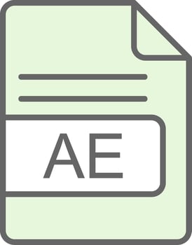 AE File Format Fillay Icon Design vector
