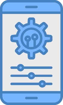 Settings Line Filled Blue Icon vector
