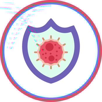 Bacteria Flat Circle Icon vector