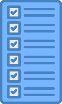 List Line Filled Blue Icon vector