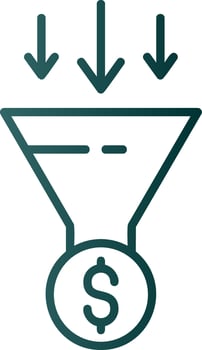 Conversion Optimization Line Gradient Icon vector