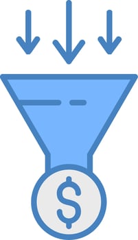 Conversion Optimization Line Filled Blue Icon vector