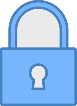 Lock Line Filled Blue Icon vector