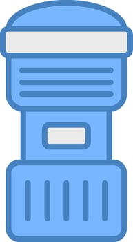 Camera Lens Line Filled Blue Icon vector