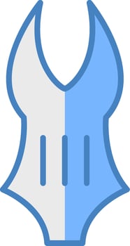 Swimming Suit Line Filled Blue Icon vector