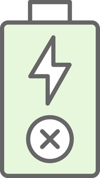 Empty Battery Fillay Icon Design vector