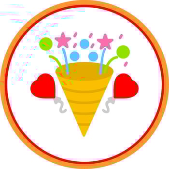 Confetti Flat Circle Icon vector