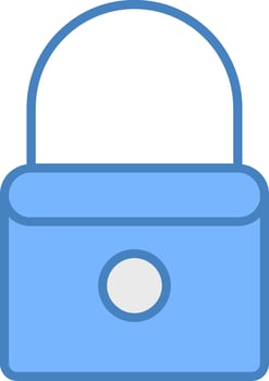 Lock Line Filled Blue Icon vector