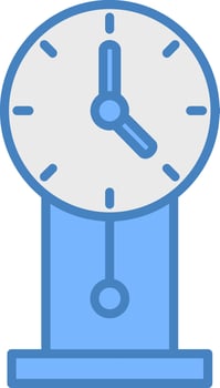 Clock Line Filled Blue Icon vector