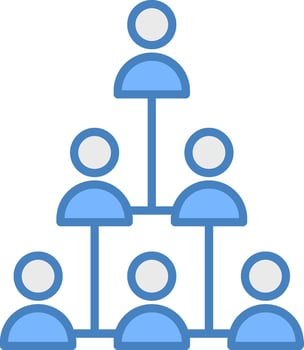 Hierarchical Structure Line Filled Blue Icon vector