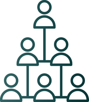 Hierarchical Structure Line Gradient Icon vector