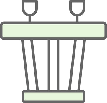 Dining Table Fillay Icon Design vector